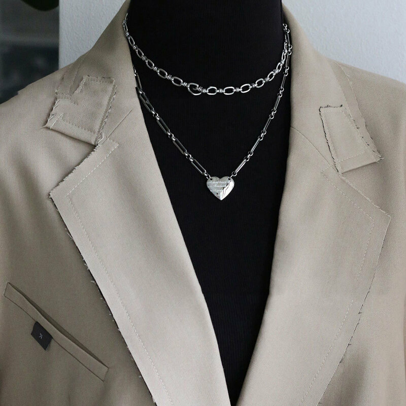 Stainless Steel Love Chain Necklace Non Fading Live Broadcast Geometric Pendants For Women's Accessories Bohemian Jewelry