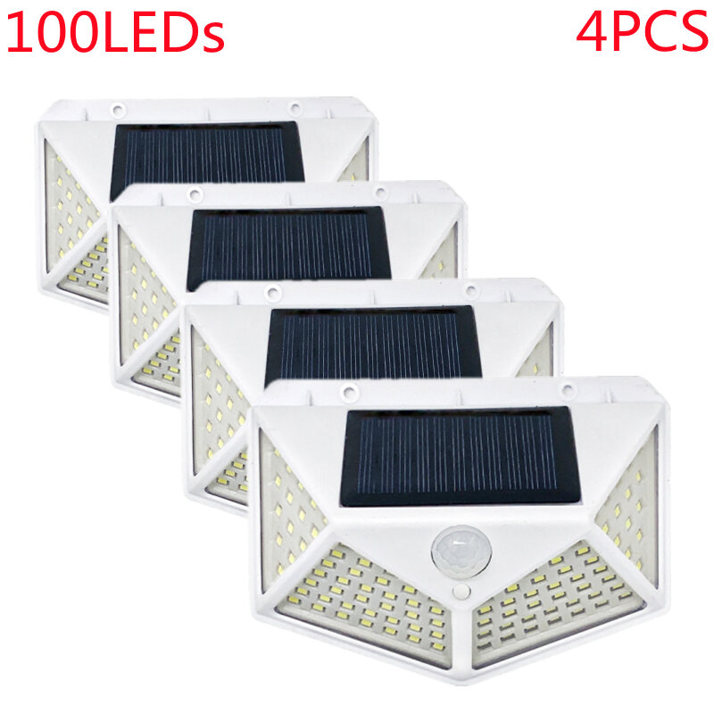 Outdoor 100 LED Solar Licht Motion Sensor Wasserdicht Sonnenlicht Garten Dekoration Led-straßenbeleuchtung Solar Laterne Wand Lampe