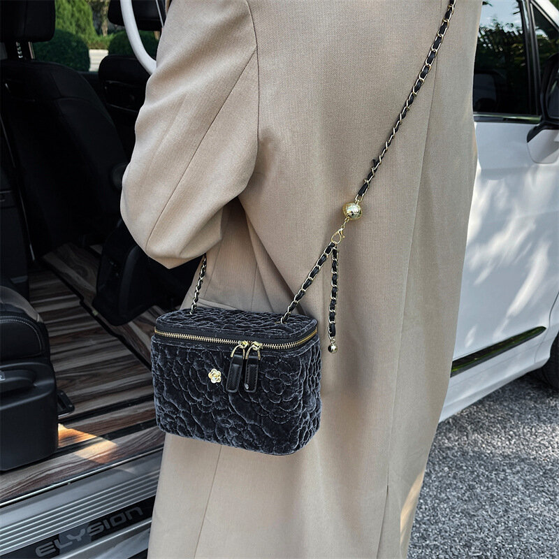 Borsa a tracolla moda per donna autunno inverno designer borsa a tracolla singola spalla di lusso borsa piccola quadrata in velluto piega Bolsa