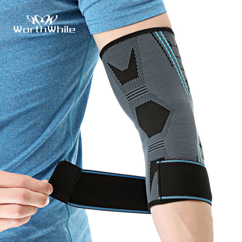 WorthWhile-almohadilla de soporte para codo deportivo para hombre, Protector elástico ajustable de presurización para baloncesto, voleibol y Fitness, 1 unidad