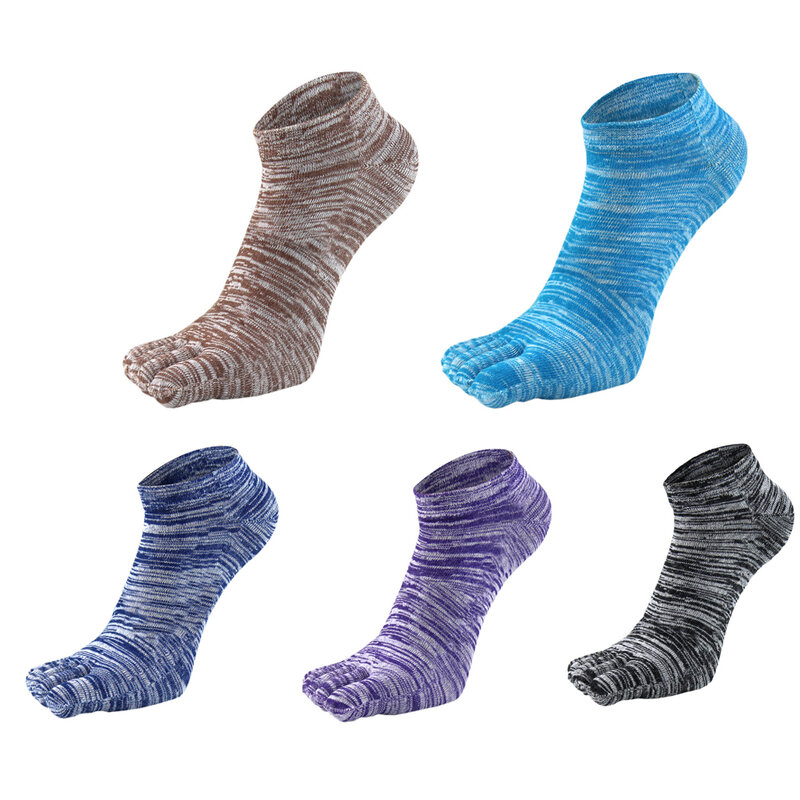 Calcetines de algodón transpirables para hombre, medias divertidas para deportes, trotar, ciclismo, correr, 5 dedos