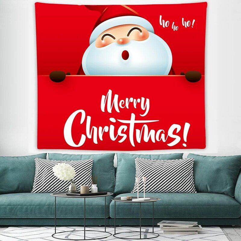 Merry Christmas Wall Tapestry Santa Claus Elk Christmas Decoration For Home 2021 Christmas Ornaments Natal Navidad New Year 2022