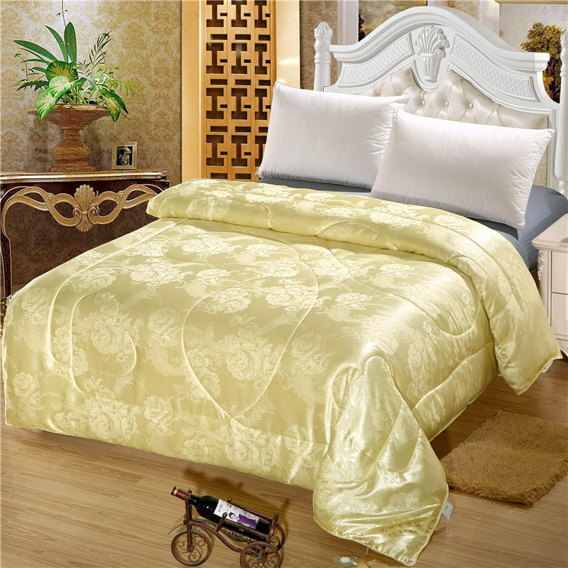 Luxo de seda edredon cama jacquard cobertor ponderado inverno acolchoado colchas gêmeo completa rainha king size casa têxtil edredon