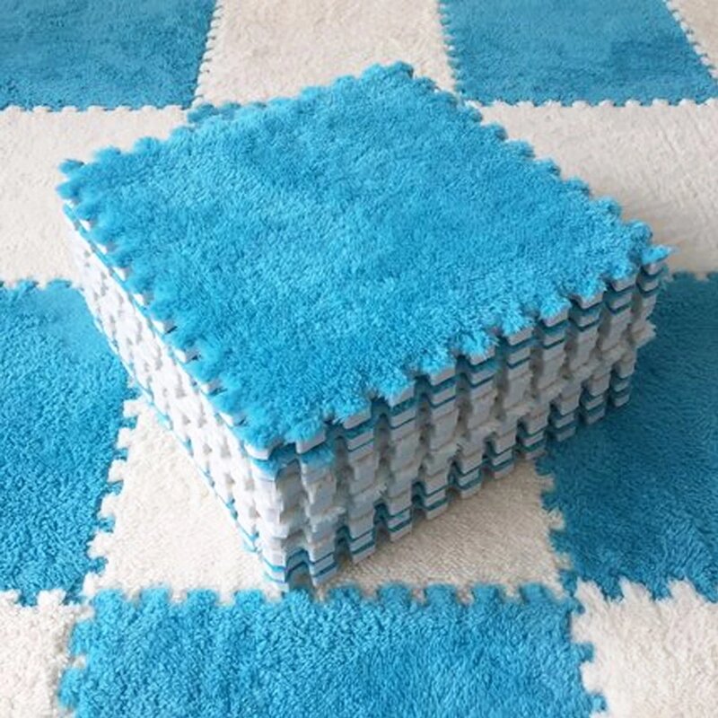 Estera de felpa para niños, alfombra infantil de espuma Eva para jugar, mantiene el calor, 30x30x0,6 cm, lote de 10 unidades