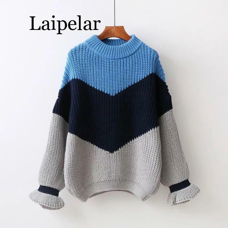 Laipelar, зимние женские свитера, 2019, Модные свободные Джемперы, корейские пуловеры, вязаные пуловеры, толстый Рождественский свитер