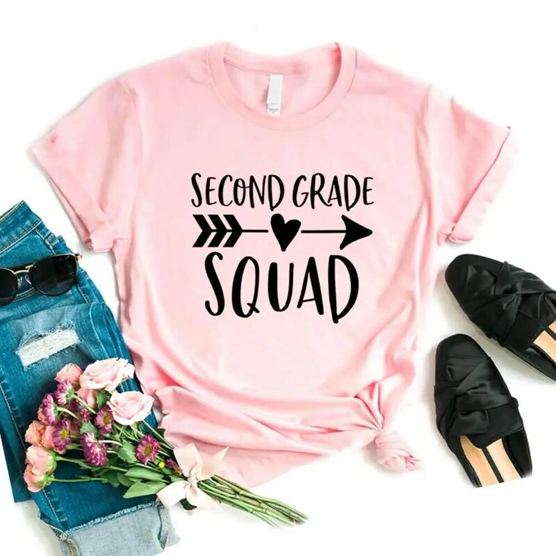 Druga klasa Squad drukuj kobiety koszulki bawełniane Casual śmieszne t Shirt dla pani koszulka Hipster 6 kolorów NA-690