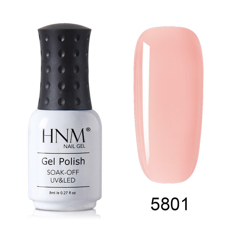 HNM – vernis à ongles Gel UV LED Semi-Permanent, translucide, couleur chair, français, 8ml