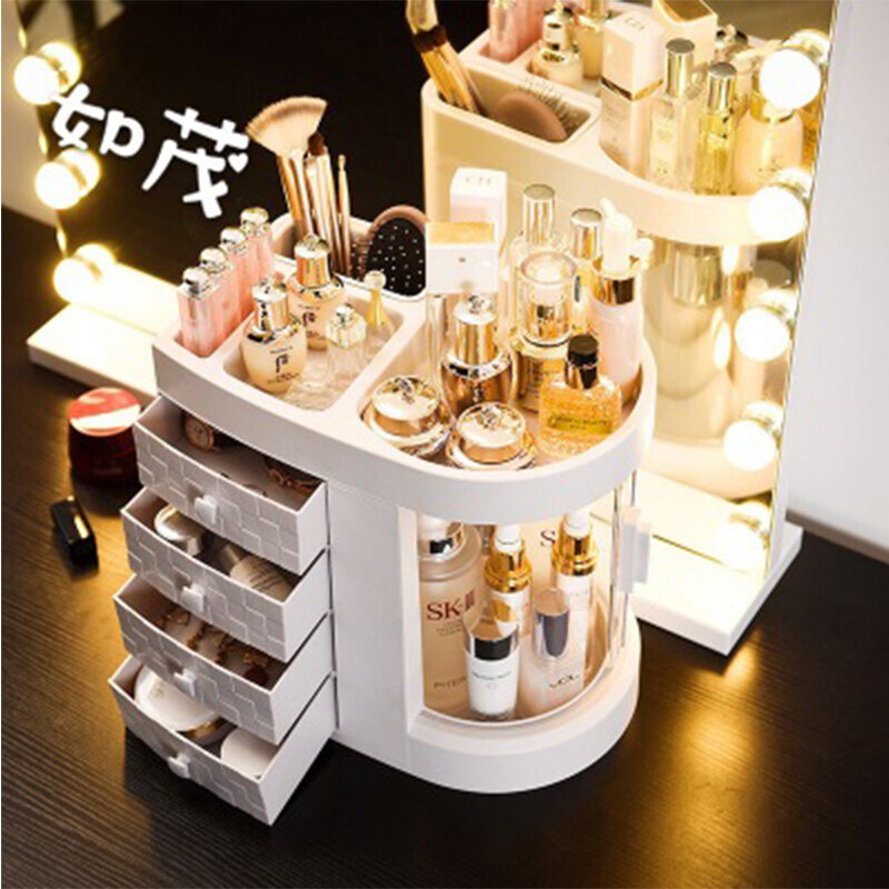 Estuche de maquillaje transparente impermeable, organizador de escritorio, caja de cosméticos de belleza, cajas de almacenamiento acrílicas