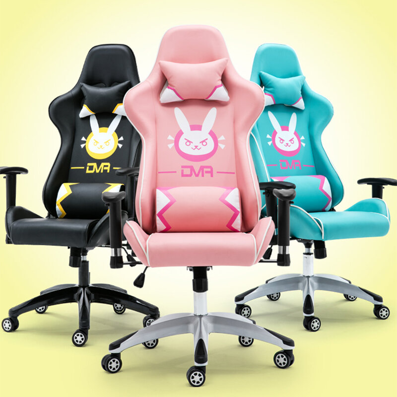 Silla rosa para videojuegos, sillón para chica, para ordenador, oficina, dormitorio, novedad de 2020