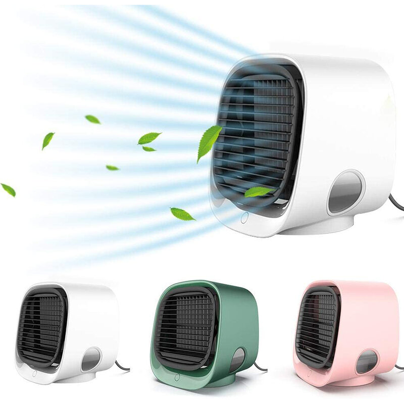 USB Schreibtisch Mini Fan Tragbare Luftkühler Lüfter Klimaanlage Licht Desktop Luftkühlung Fan Luftbefeuchter Purifier Für Büro Schlafzimmer