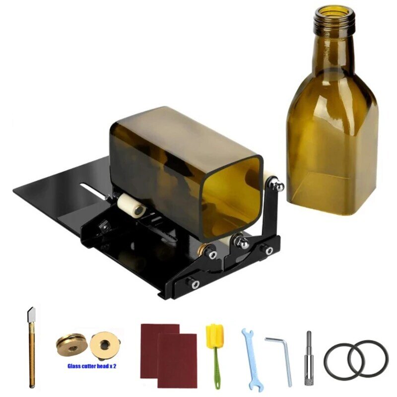 DIY Glass Bottle Cutter Tool Square Round Wine Beer Bottle Cutting Machine Kit