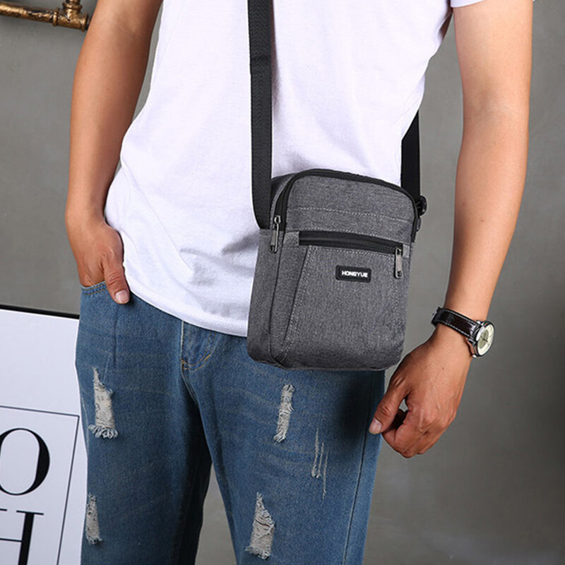 Men's Messenger Bag Shoulder Bags Nylon Travel Bag Man Purse Small Sling Pack For Work Business Men Bag