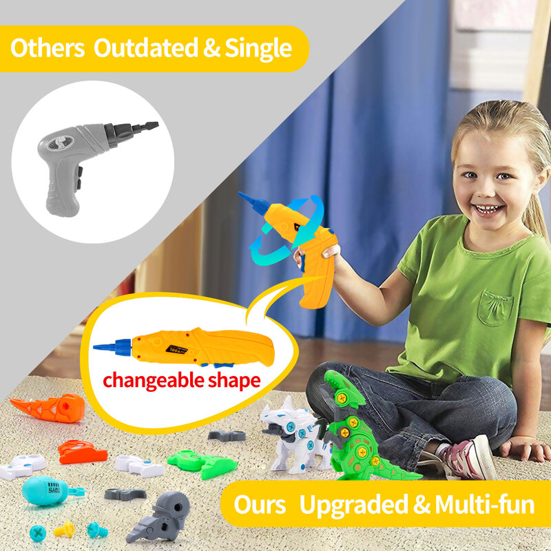 Ensemble de jouets de Construction de dinosaures, modèle de tournevis de créateur éducatif, démontage, Puzzle, jouets pour enfants tyrannosaure Rex