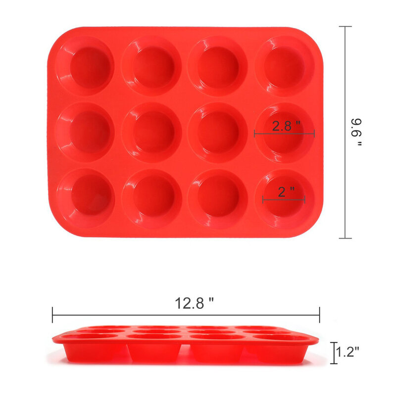 2021top家の装飾12カップシリコーンマフィンパンノンスティック食器洗い機電子レンジ安全 товары для дома