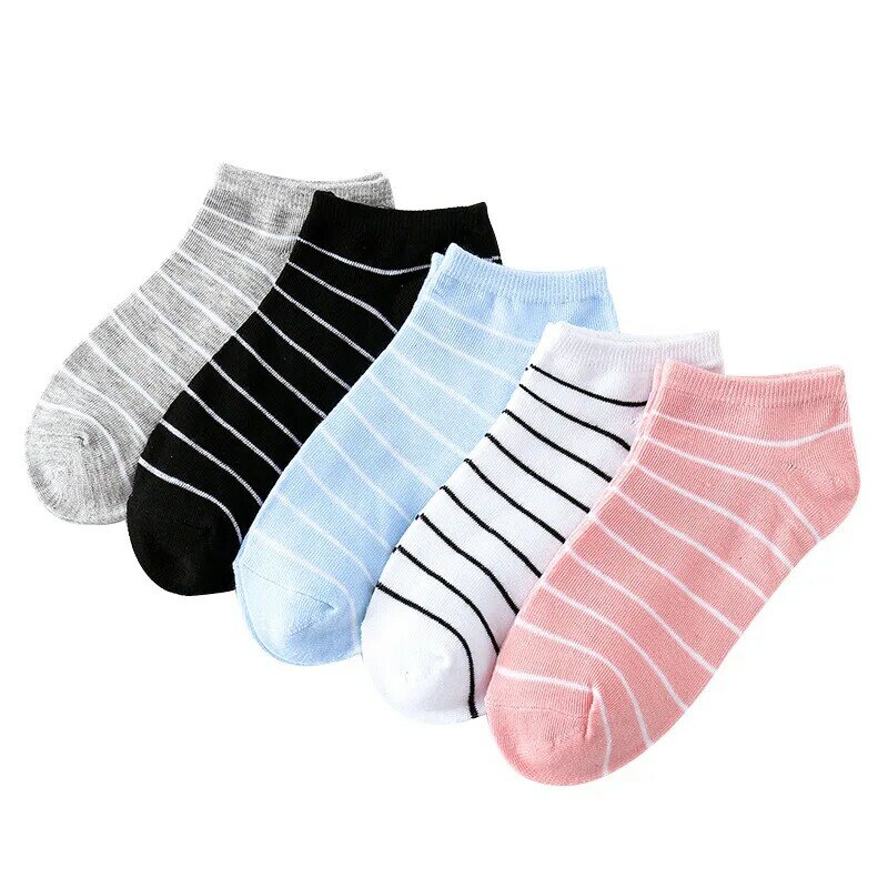 1 пара детских хлопковых колготок, Для женщин летние носки в полоску в Корейском стиле Карамельный цвет Для женщин носки-подследники с откры...