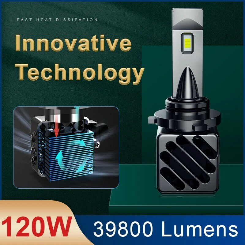 Novo item 120w potência real 30000 lumens à prova dcanágua canbus nenhum erro carro h4 conduziu faróis para solaris polo rápido