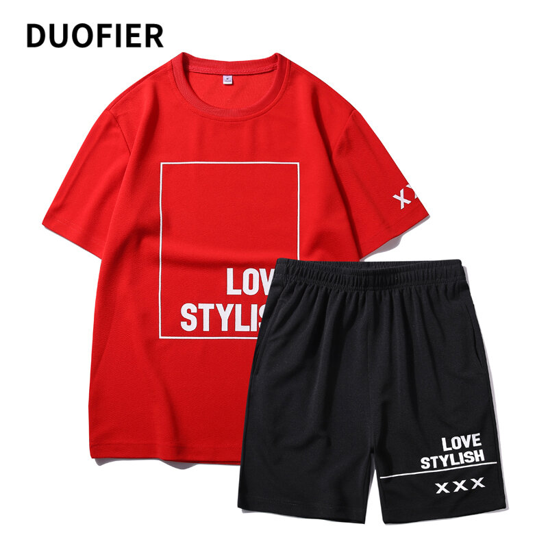 Conjunto de ropa deportiva para hombre, chándal de manga corta, conjunto de 2 piezas, 4XL, 5XL, moda de verano, 2021