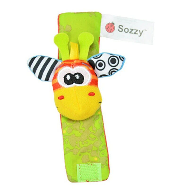1pcs Animal Rattle Baby Watch Wrist Strap Socks Wristband Cartoon Socks Baby Rattles Gifts Kid Early Education Toddler Plush Toy