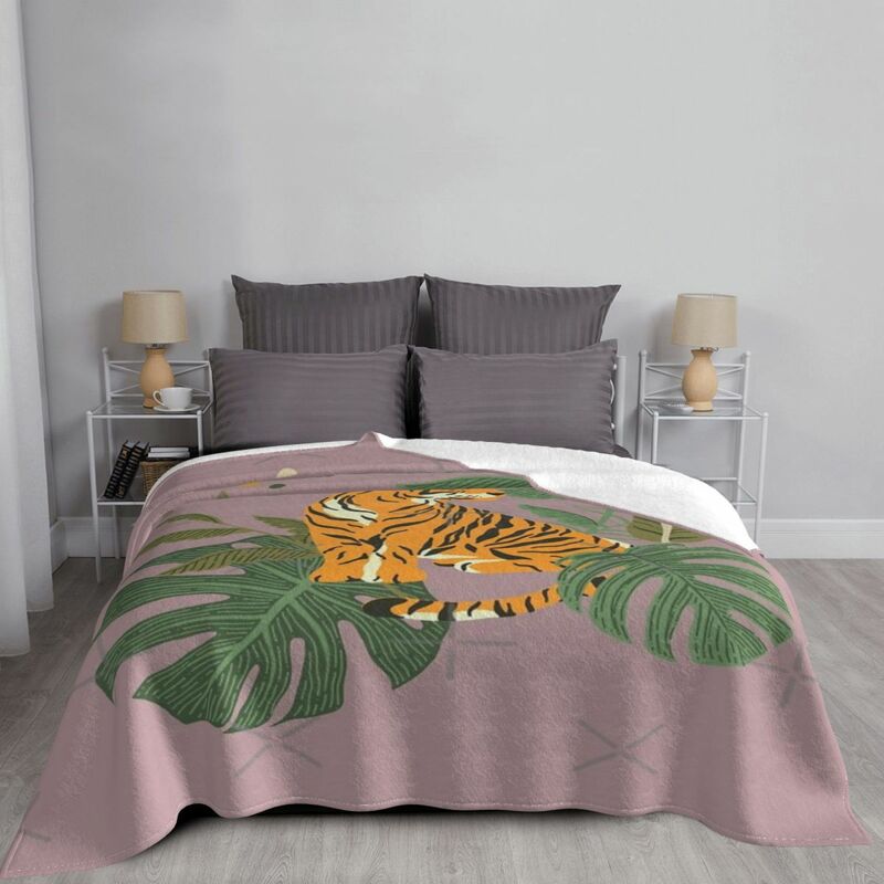 Manta moderna con estampado de tigre estilo bohemio, 2 mantas para cama, cama a cuadros, sofá a cuadros, Sudadera con capucha