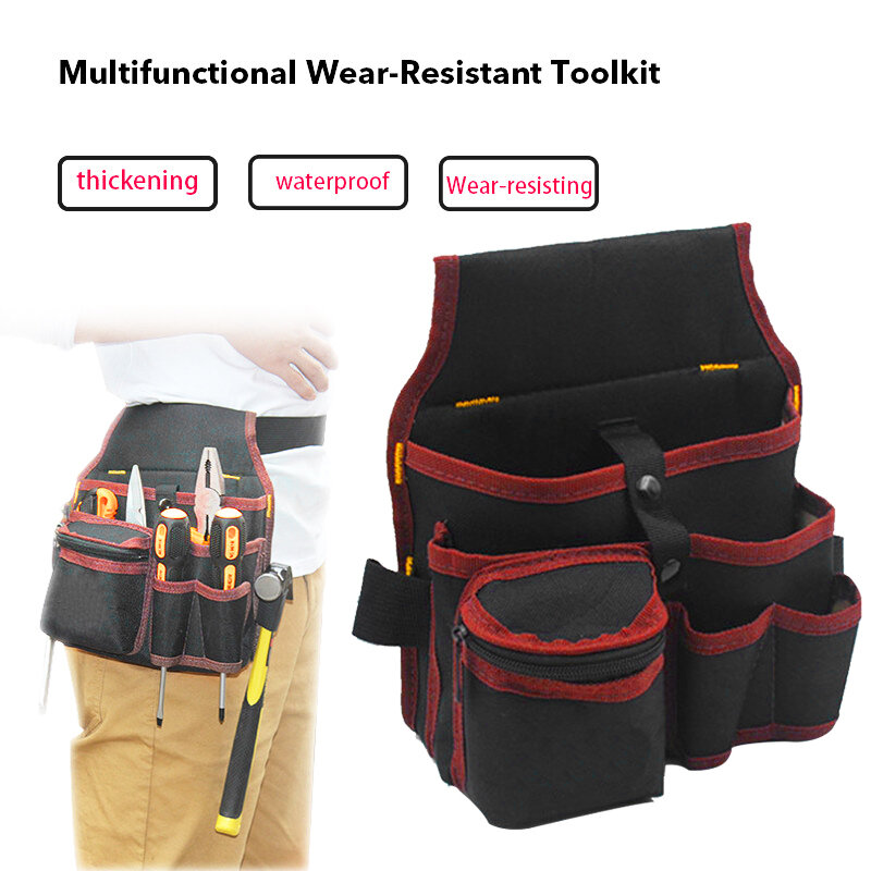 Bolsa de cinturón de herramientas de trabajo, soporte de cintura de electricista, funda de destornillador impermeable, bolsa de almacenamiento, organizador de taladro