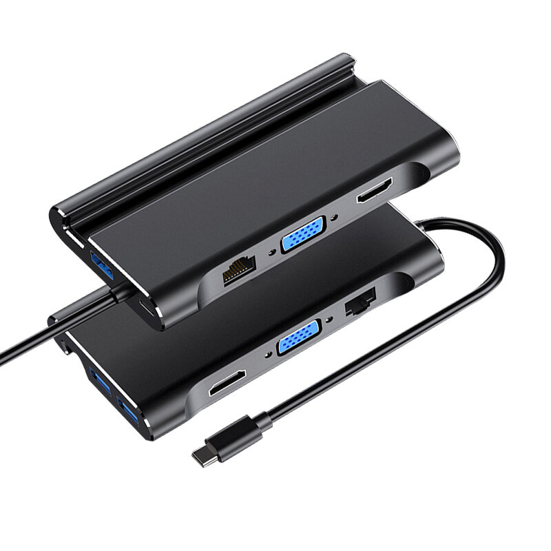 Док-Станция hdmi USB 3,0 HDMI VGA RJ45 PD USB Hub для ноутбука Macbook Pro HP Surface DELL Lenovo Samsung dex