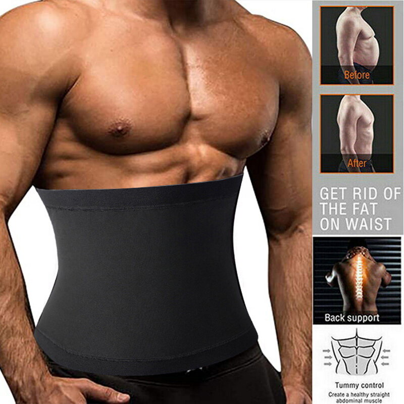 Emagrecimento cinto de cintura trainer homens sauna treinamento barriga espartilho cinto de suor unissex gordura queima perda de peso workout corpo shaper
