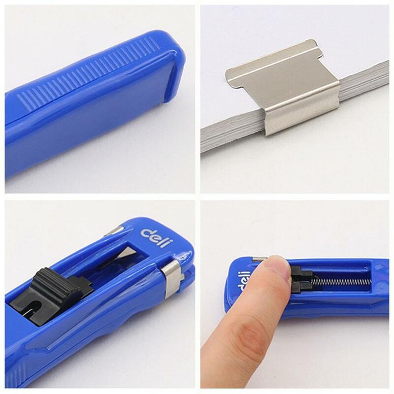 Mini metal cliper de papel clipe azul recargas grande capacidade máquina clipe s7t5 papel sem papel encadernação escola escritório pasta sup l5v2