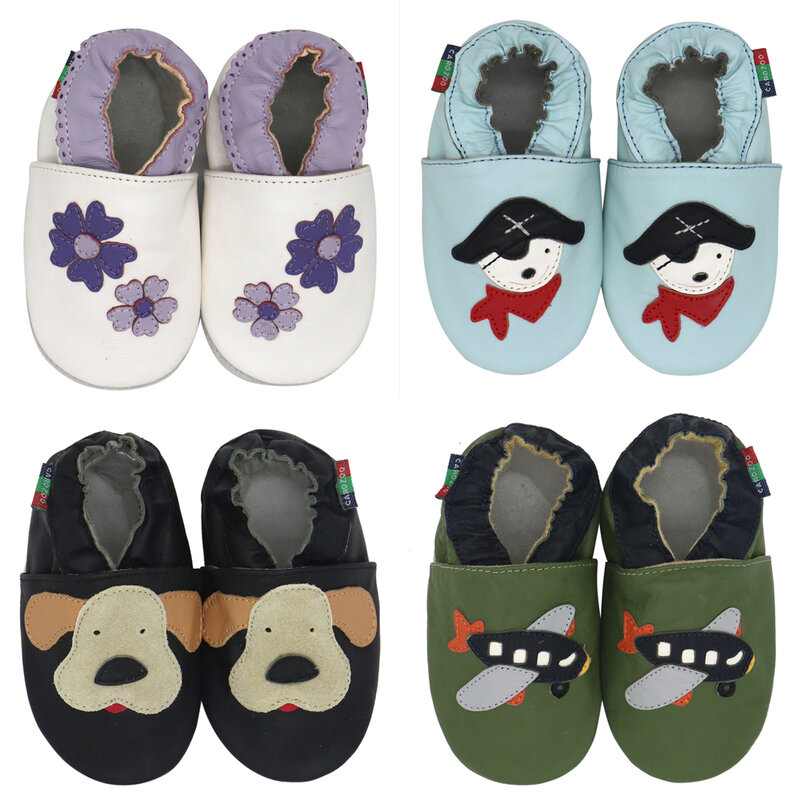 Carozoo-zapatillas de piel de oveja suave para bebé, niño y niña, zapatos de Interior para primeros pasos