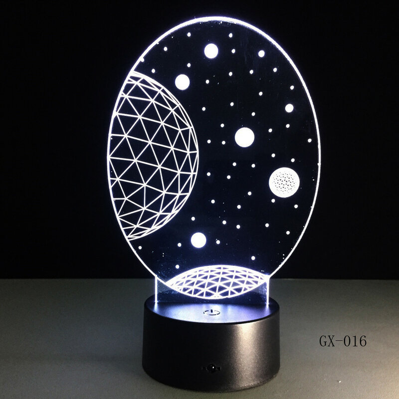 Lampe Led 3D à Vision colorée abstraite, en acrylique, pour décoration de chambre à coucher, GX-016