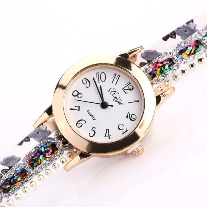Часы для женщин Популярные кварцевые наручные Часы браслет Часы роскошный браслет с блестками цветы драгоценный камень наручные Часы