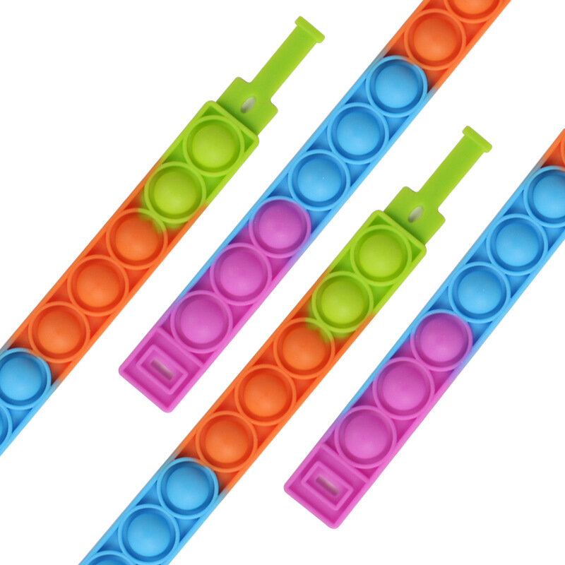 Fidget brinquedos para crianças empurrar bolha dimple pulseira banda brinquedos de descompressão adultos anti stress reliever sensorial brinquedo crianças presente