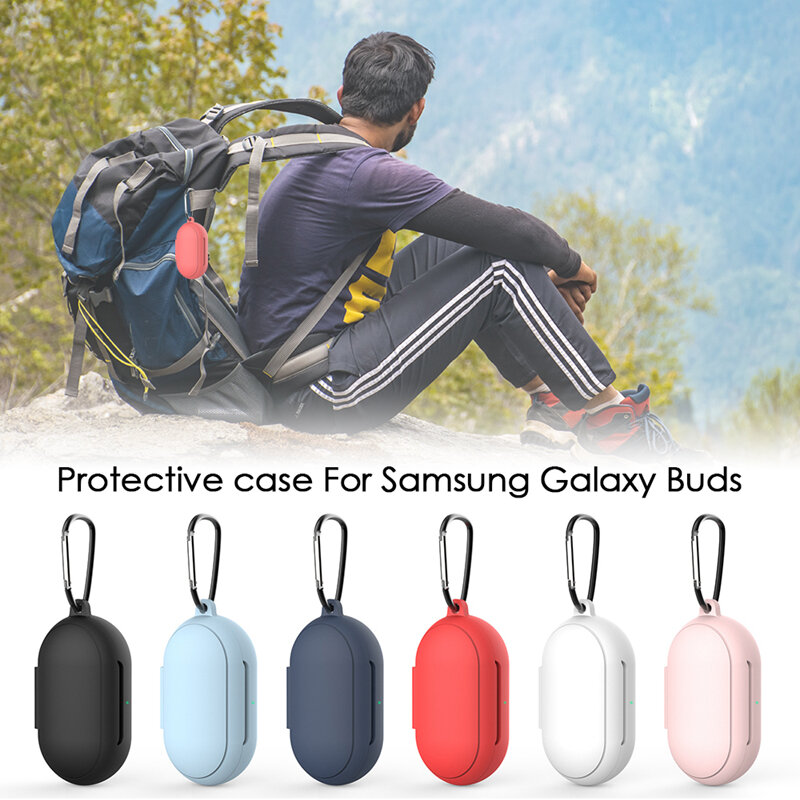 Чехол для наушников с Bluetooth для Samsung, силиконовый чехол с полным покрытием и пряжками для наушников Galaxy Buds