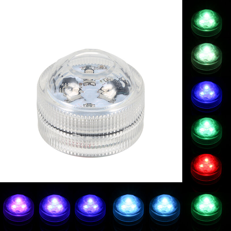 مصباح LED غاطس يعمل بالبطارية ، مقاوم للماء IP68 ، متعدد الألوان ، مثالي لحوض السمك ، البركة ، المسبح ، الحفلة ، الزفاف