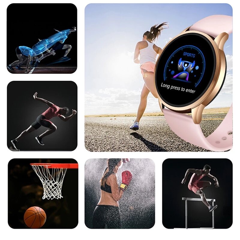 LIGE-reloj inteligente deportivo para mujer, dispositivo resistente al agua IP67, Monitor de ritmo cardíaco y presión arterial, podómetro, pulsera activa