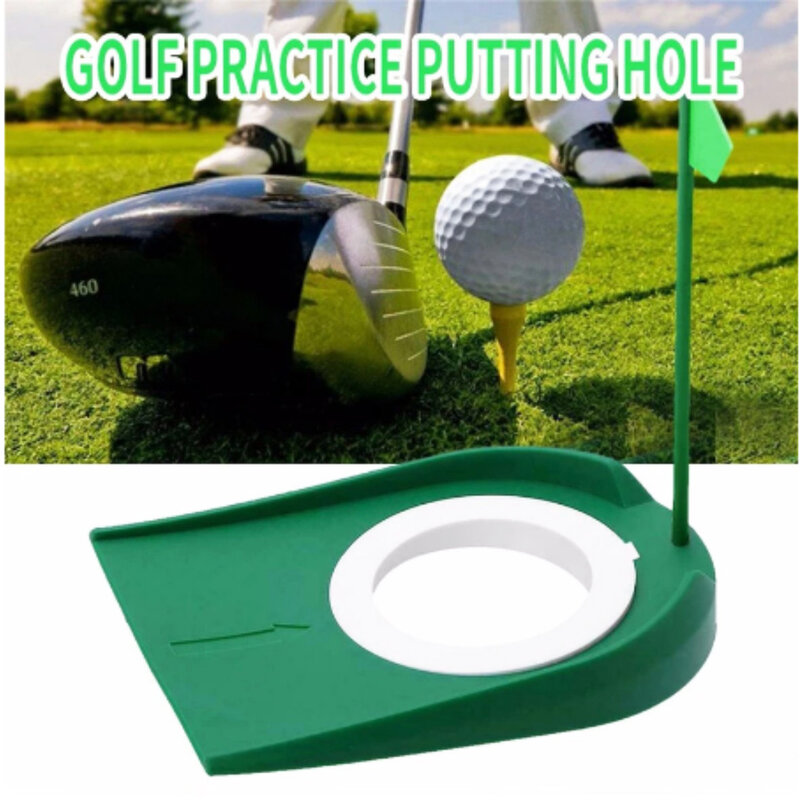 Putter de Golf vert d'intérieur, entraîneur de Golf avec drapeau à trous, aide à la pratique dans la cour à la maison, aide à l'entraînement en plein air, trou réglable
