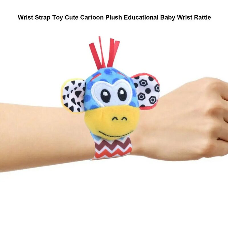 2Pcs Baby Toys 0-12 Months Baby Plush Rattles Cartoon Animal Wrist Strap Infant Soft Handbells Plush Toy For Newborn Baby