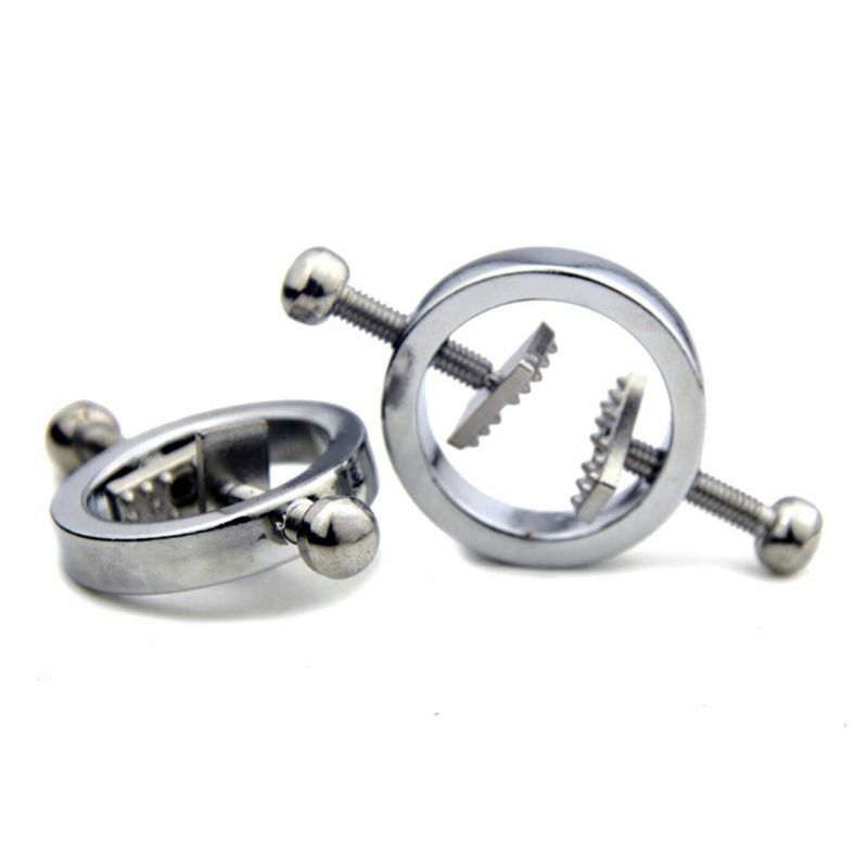 1 paio di morsetti per capezzoli in acciaio inossidabile-anelli per capezzoli Non forati regolabili per donne anelli di schermatura cerchio