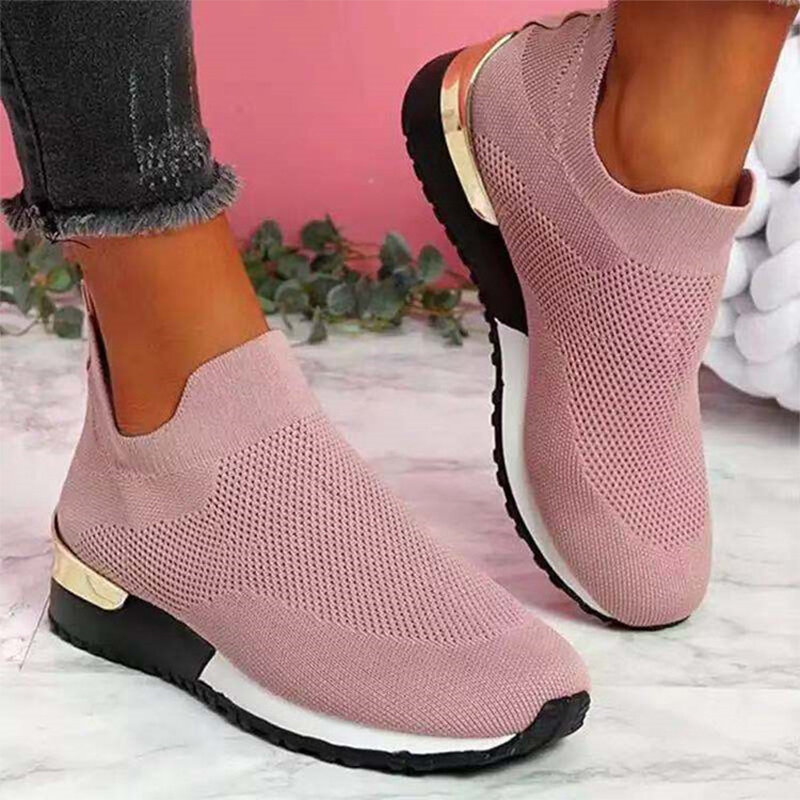 Sepatu Sneakers Wanita Vulkan Sneakers Selip Warna Solid untuk Wanita Sepatu Olahraga Kasual Wanita Sepatu Mujer Fashion 2021