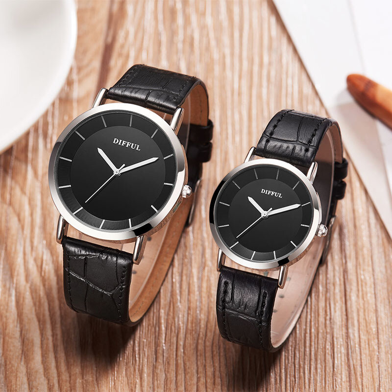 Minimalist คู่นาฬิกาผู้ชายผู้หญิงสแตนเลสสตีลนาฬิกา Lady Simple Lover คู่นาฬิกาครบรอบของขวัญสามีและภรรยา