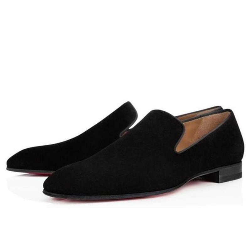 Mannen Handgemaakte Classic Black Suede Hoge-Kwaliteit Eenvoudige Loafers Retro Trendy Mode Comfortabele All-Match Business Casual YX219