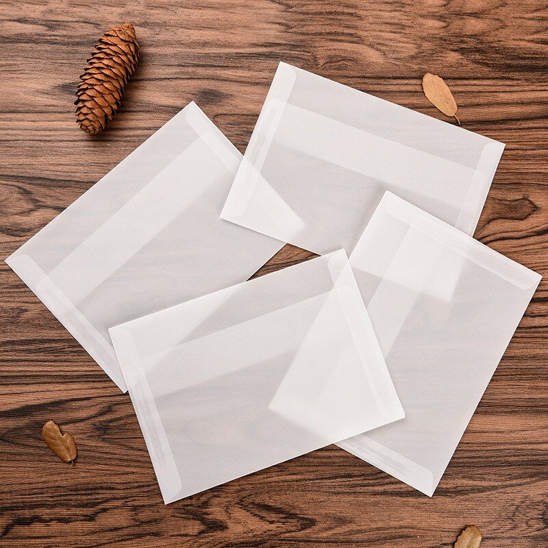 10個17.5*12.5センチメートル韓国ヴィンテージ紙クラシック白透明封筒半透明ベラム封筒diyエンベロープ