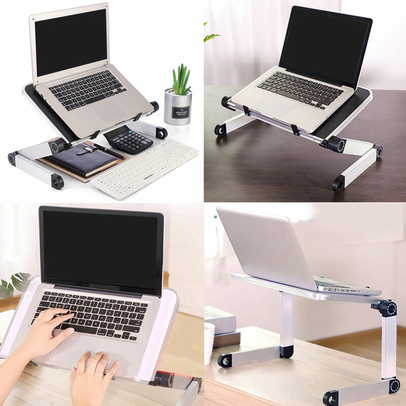 Składany Laptop stojak antypoślizgowy 360 stopni regulowany pulpit Laptop ergonomiczna podstawka ze stolikiem do laptopa podstawka chłodząca uchwyt na laptopa podstawy