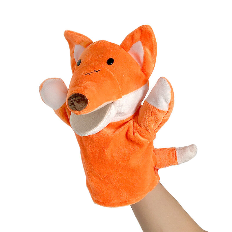 Animale mano dito burattino peluche bambola giocattoli educativi per bambini orso di volpe simulatore di squalo giocattoli farciti morbidi gioco di bambole Anime per ragazza