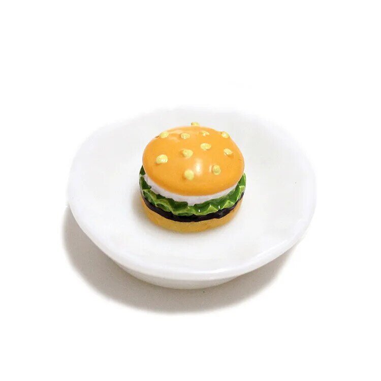 Simulação mini bonito burger adição slime suprimentos acessórios diy caso de telefone decoração para lodo enchimento resina em miniatura brinquedo e
