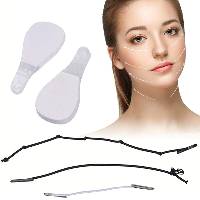 40Pcs Instant Unsichtbare Gesicht Aufkleber Neck Eye Doppel Kinn Lift V Form Refill Bänder Dünne Make-Up Facelifting Patch Klebstoffe ban