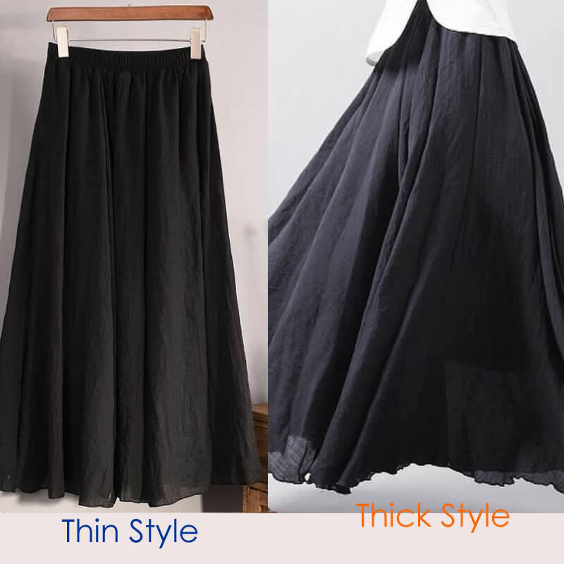 Vải Bông Váy Maxi Nữ Xuân Hè Lưng Thun Vintage Chắc Chắn Xếp Ly Chân Váy Dài Mori Girl Đời Boho Đi Biển Váy QH1755