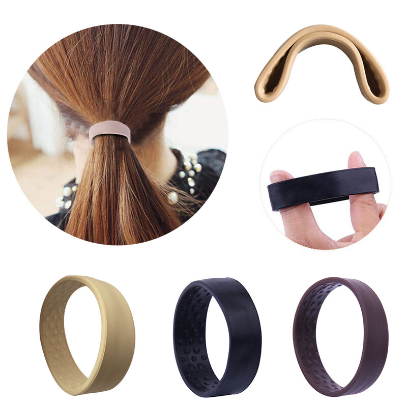 Fasce per capelli elastiche pieghevoli in Silicone donne ragazze supporto per coda di cavallo magico cravatte per capelli elasticizzate semplici accessori per capelli multifunzione O