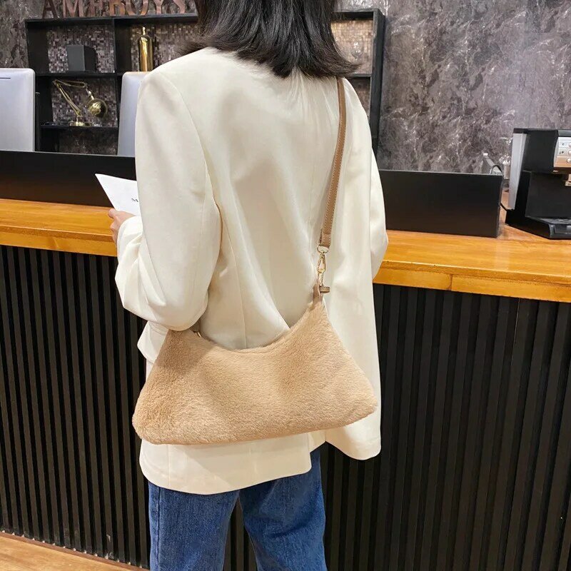 Плюшевая сумка на плечо для женщин, новинка 2021, сумка под подмышку, дизайнерская роскошная сумка, женские сумки через плечо с леопардовым пр...