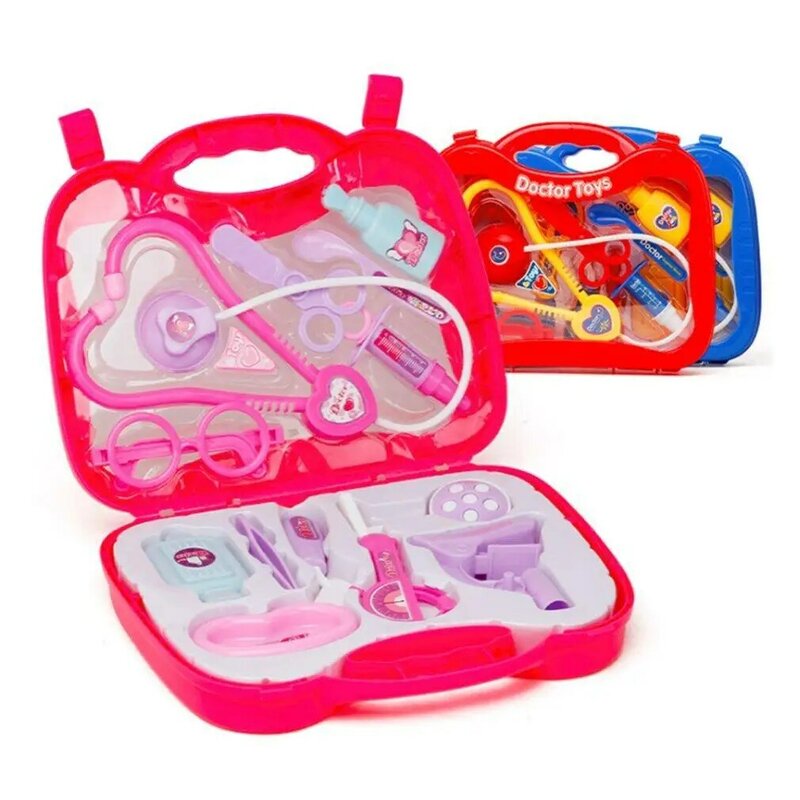 Enfants enfants jeu de rôle médecin infirmières jouet Kit médical avec étui de transport rigide valise Kit médical semblant jouer docteur jouet