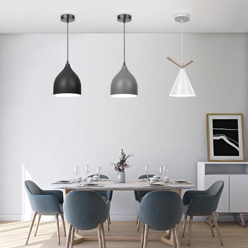 Candelabro de techo nórdico, luces colgantes minimalistas Led E27, lámpara colgante de 220V para cocina, comedor, sala de estar, iluminación para decoración del hogar